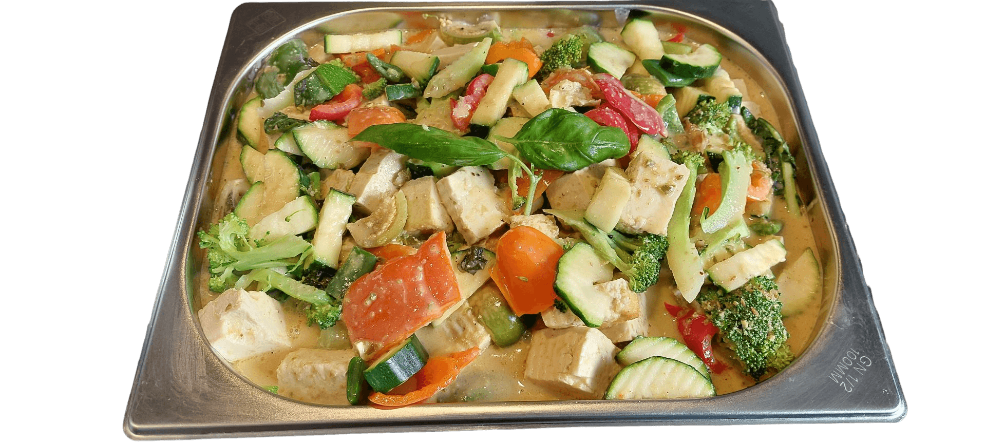 Groene curry van Siam Kitchen is verkrijgbaar met kip, vlees, garnalen en vegetarisch/veganistisch
